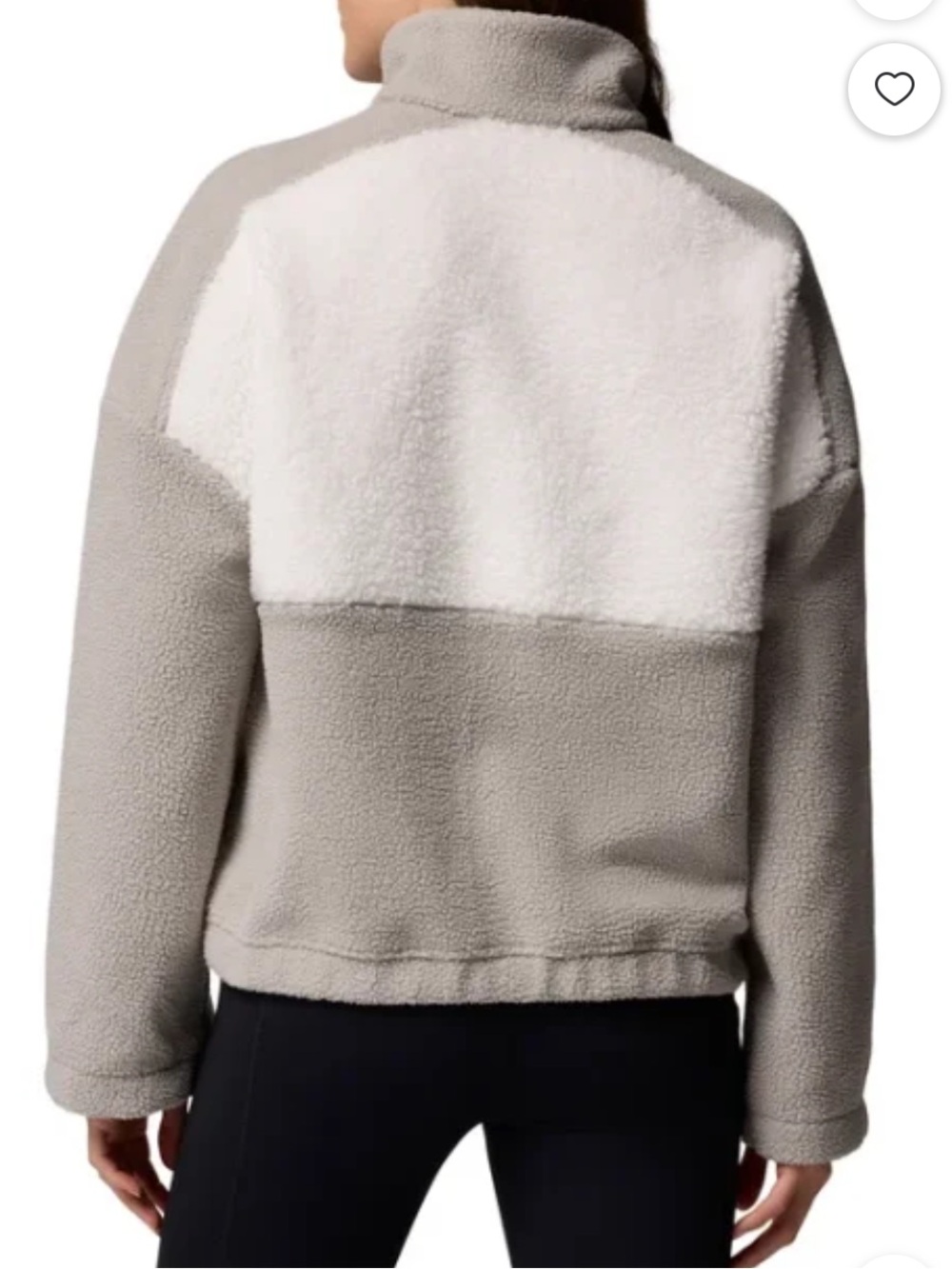 NWT Columbia Women's Taupe, White & Pink Sherpa Half-Zip Pullover - Picture 3 of 4